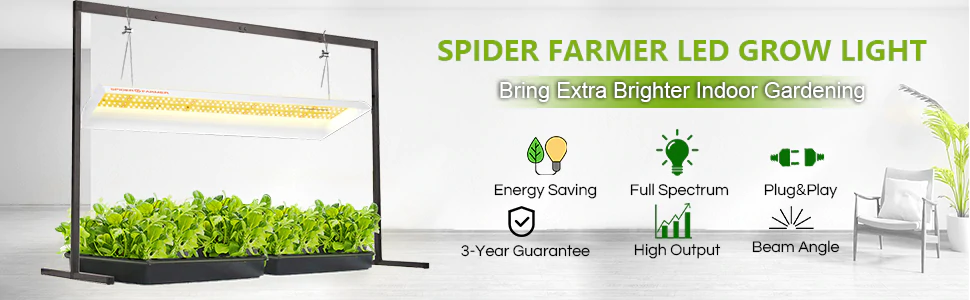 Spider Farmer SF300 33W ไฟ LED โรงงานเต็มสเปกตรัมพร้อมปุ่มหรี่ไฟ-A1