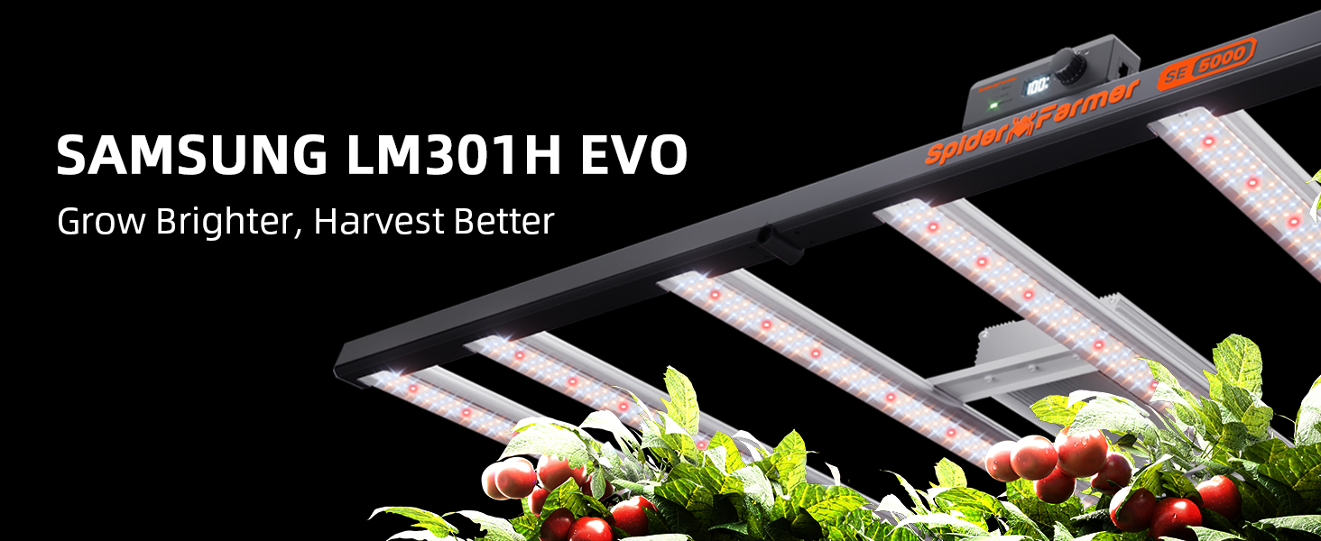 2024 New Spider Farmer®SE5000 480W LED Grow Light Samsung LM301H EVO Dimmable Full Spectrum for 120cm x120cm-PC-1